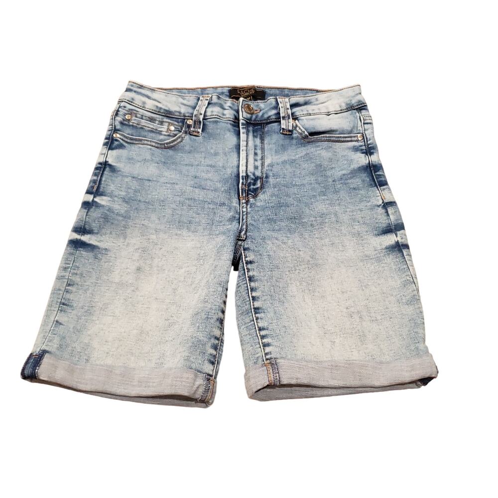 Rachel Roy Light Blue Faded Bermuda Cotton Polyester Shorts Dress Walk Trousers